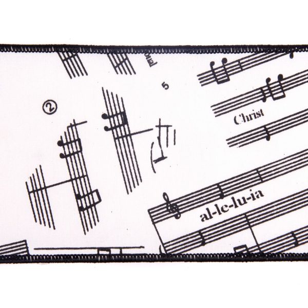 L 21642 Goodwill Ribbons Dupion Musical Print Ribbon Black White