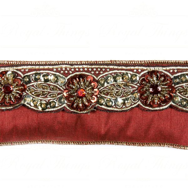 L 26113 Goodwill Ribbons Dup Scallop Bd Ribbon Burgundy