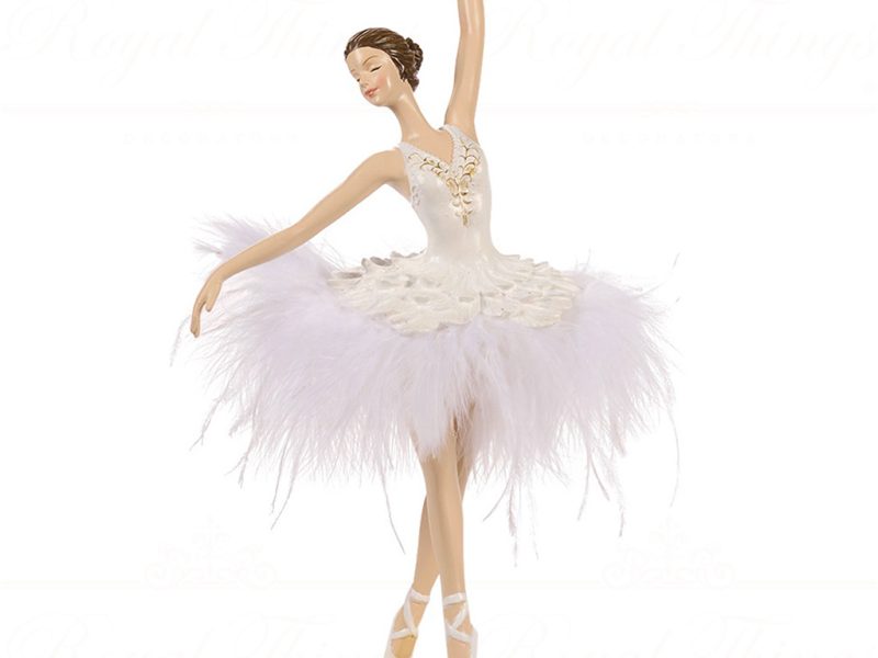 Lex 10003 Goodwill Christmas Decorative Items Fluffy Ballerina Tabletop White Gold Vari Halfopen
