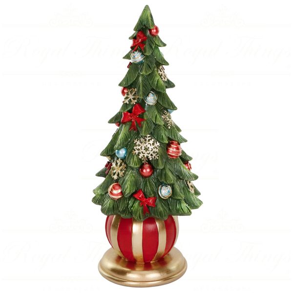 Lex 10004 Goodwill Christmas Decorative Items Xmas Tree In Ball Pot Tabletop Green Gold Red