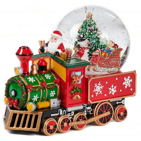 Mc 19708 Goodwill Christmas Musicboxes Snowglobes Music Xmas Train Snow Globe 23 Cm
