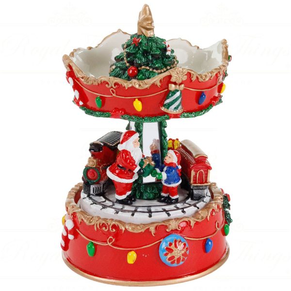 Mc 20001 Goodwill Christmas Musicboxes Snowglobes Music Motion Xmas Train Carousel Musicbox 16 Cm