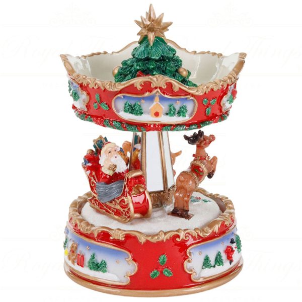 Mc 20004 Goodwill Christmas Musicboxes Snowglobes Music Motion Xmas Sleigh Carousel Musicbox 16 Cm