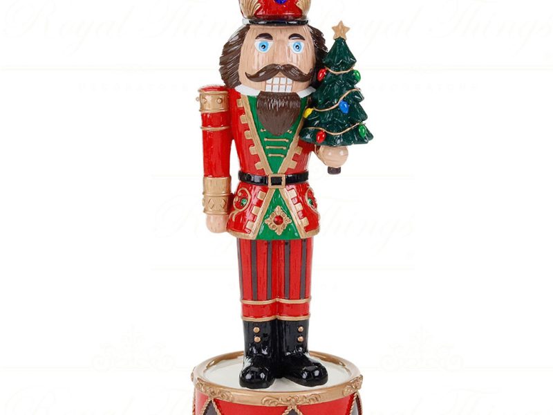 Mc 20005 Goodwill Christmas Musicboxes Snowglobes Music Motion Nutcracker With Tree On Drum Musicbox 30 Cm
