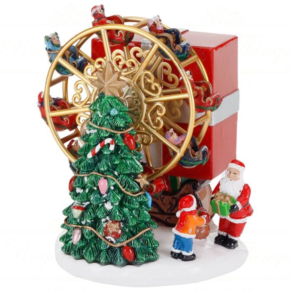 Mc 20007 Goodwill Christmas Musicboxes Snowglobes Music Motion Santa Ferris Wheel Musicbox 14 Cm