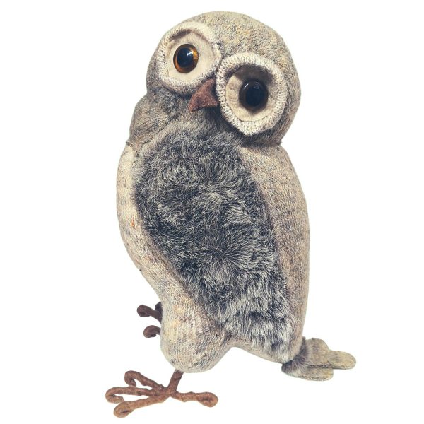 Mc 22607 Goodwill Christmas Decorative Items Wolly Hoo Hoo Owl Grey Beige