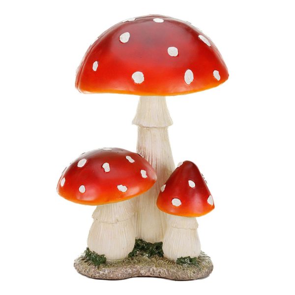 Mc 38388 Christmas Decorative Items Display Mushroom Cluster Tabletop Orange White