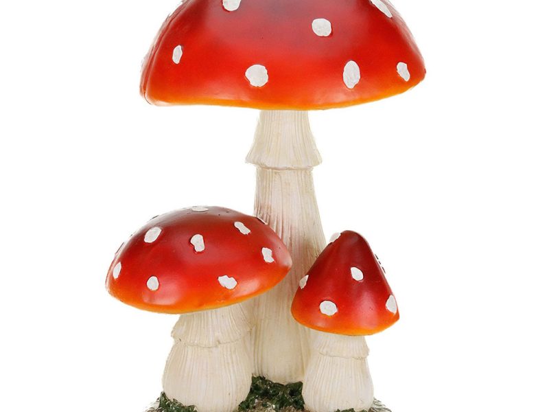 Mc 38388 Christmas Decorative Items Display Mushroom Cluster Tabletop Orange White