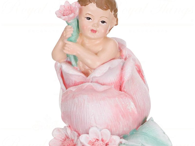 Mc 38555 Goodwill Christmas Ornaments Baby In Flower Ornament Pink Green Closed
