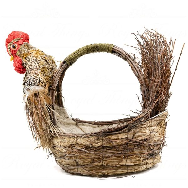 Mc 60236 Spring Decorative Items Tic Toc Gather Basket Brown Red