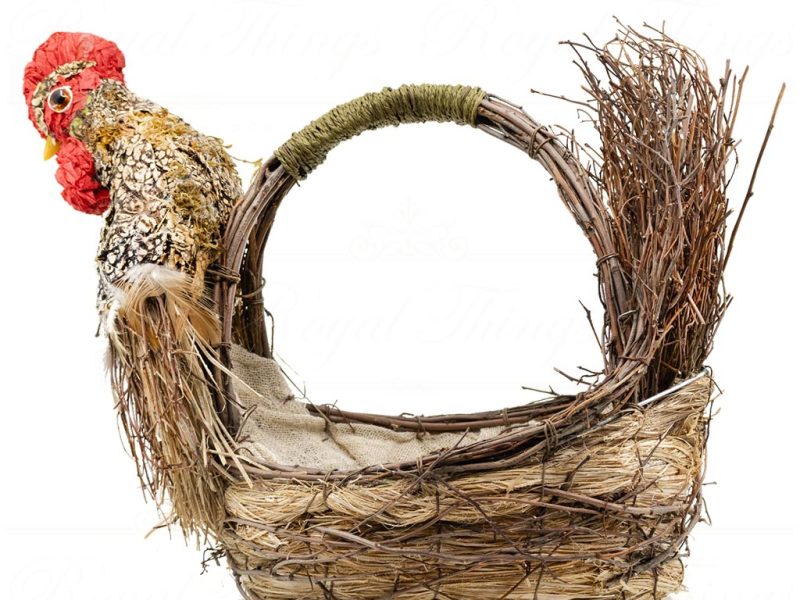 Mc 60236 Spring Decorative Items Tic Toc Gather Basket Brown Red