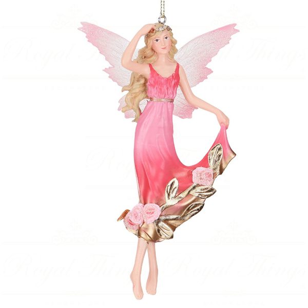 Mo 96403 Goodwill Christmas Ornaments Flower Fairy Ornament Pink Gold Vari A
