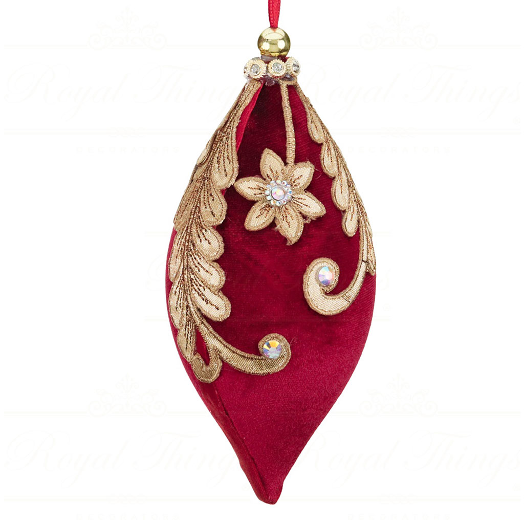 MO 96417 goodwill christmas balls fabric lace top ball finial ornament red gold vari long Mo 96417 Goodwill Christmas Balls Fabric Lace Top Ball Finial Ornament Red Gold Vari Long