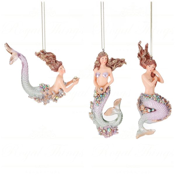 Mo 96503 Goodwill Christmas Ornaments Pearl Gradient Mermaid Ornament Green Pink Purple