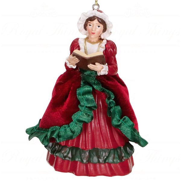 Mo 96610 Goodwill Christmas Ornaments Fabric Carol Singer Ornament Red Green Open