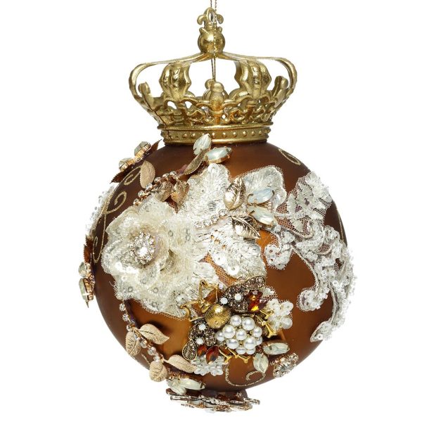 Mr 36 54270 Mark Roberts Glass Christmas Balls Glass Crown Jewels Ball Copper