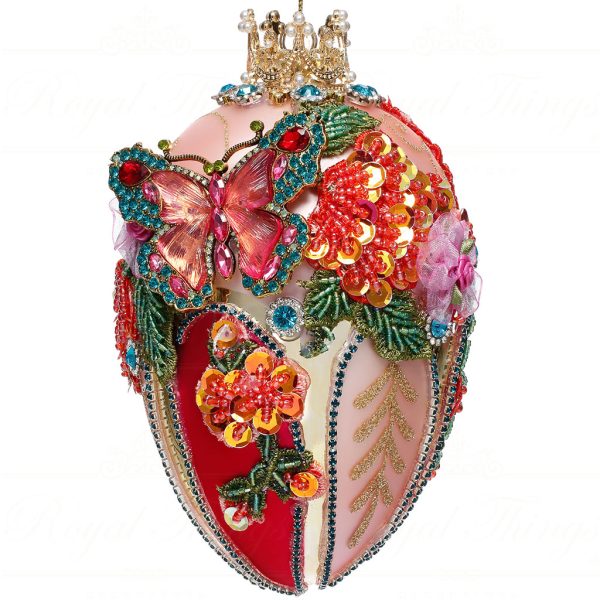 Mr 36 61306 Mark Roberts Hanging Spring Ornaments Glass Faberge Jewel Egg Ornament Pink Red Green