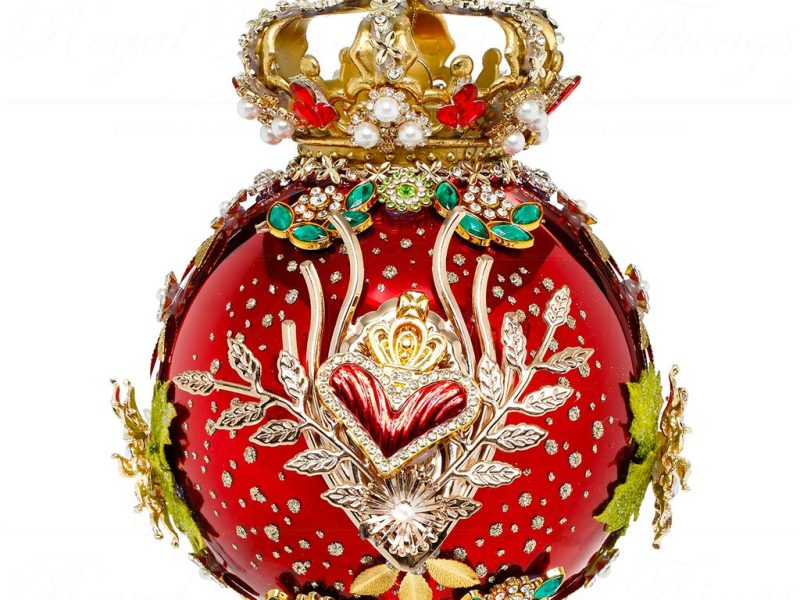 Mr 36 61414 Mark Roberts Christmas Balls Crown Jewels Ball Ornament Red Green Gold