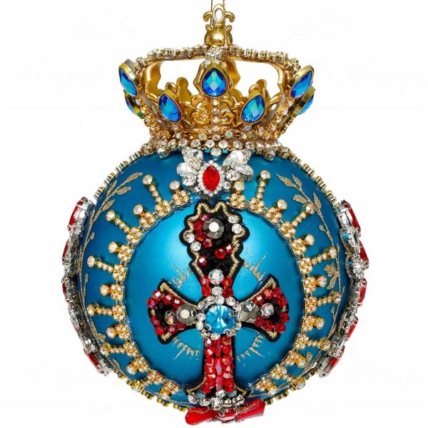 Mr 36 61416 Mark Roberts Christmas Balls Crown Jewels Ball Ornament Teal Gold Red