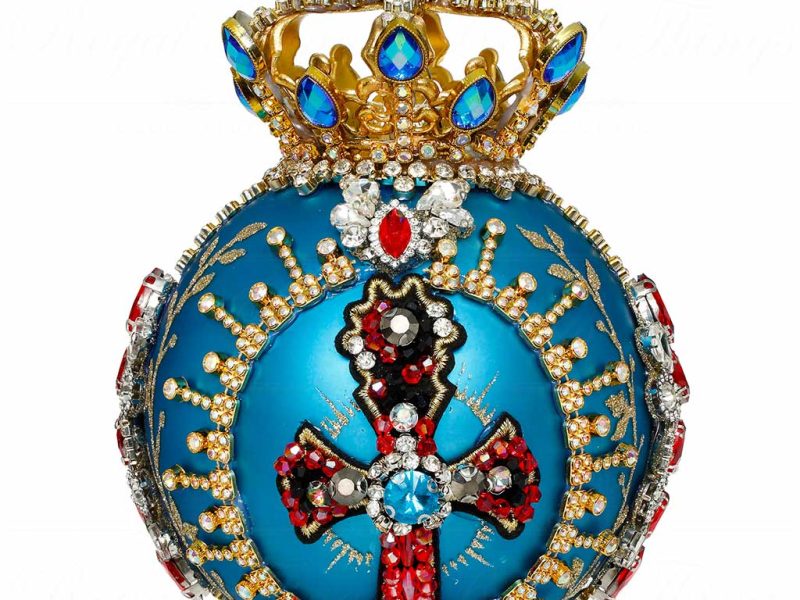 Mr 36 61416 Mark Roberts Christmas Balls Crown Jewels Ball Ornament Teal Gold Red