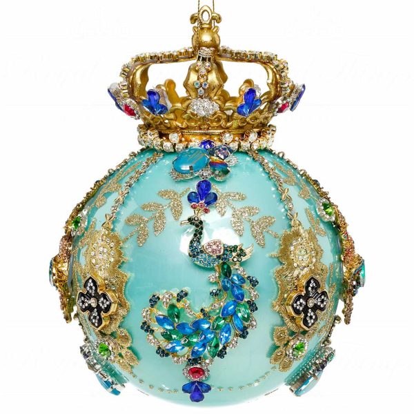 Mr 36 61418 Mark Roberts Christmas Balls Crown Jewels Ball Ornament Turquoise Gold
