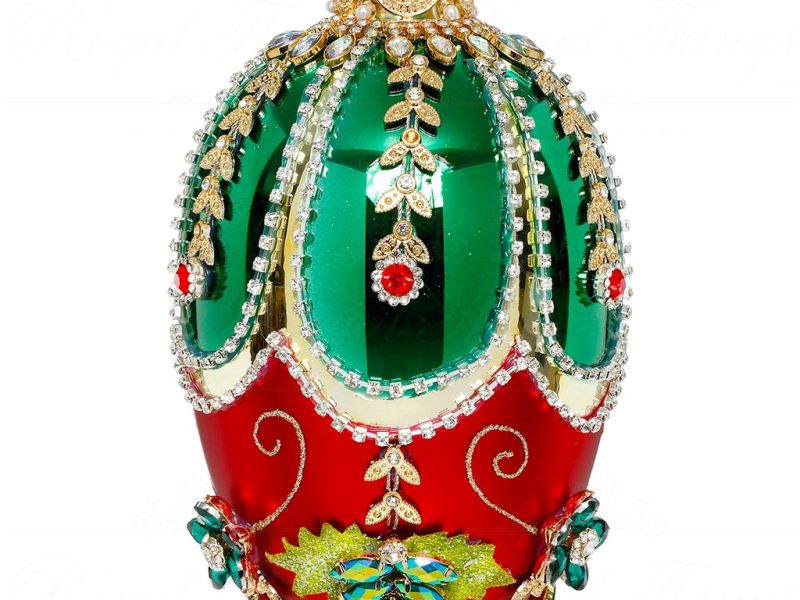 Mr 36 61474 Mark Roberts Christmas Ornaments Faberge Jewel Egg Ornament Green Red