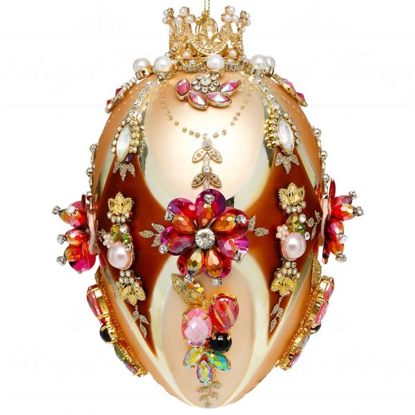 Mr 36 61476 Mark Roberts Christmas Ornaments Faberge Jewel Egg Ornament Gold Brown Multi