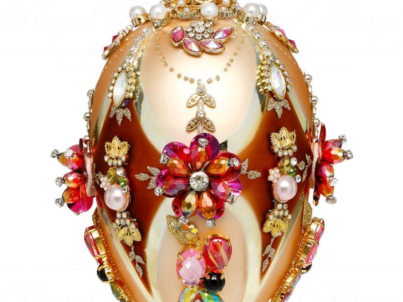 Mr 36 61476 Mark Roberts Christmas Ornaments Faberge Jewel Egg Ornament Gold Brown Multi
