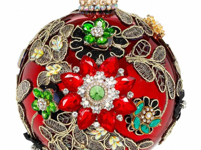 Mr 36 61494 Mark Roberts Christmas Ornaments Kings Jewel Ball Ornament Red Green