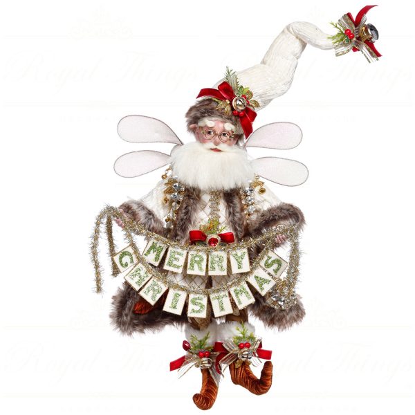 Mr 51 16496 Mark Roberts Christmas Dolls Medium Merry Christmas Santa Fairy Doll White Brown Green