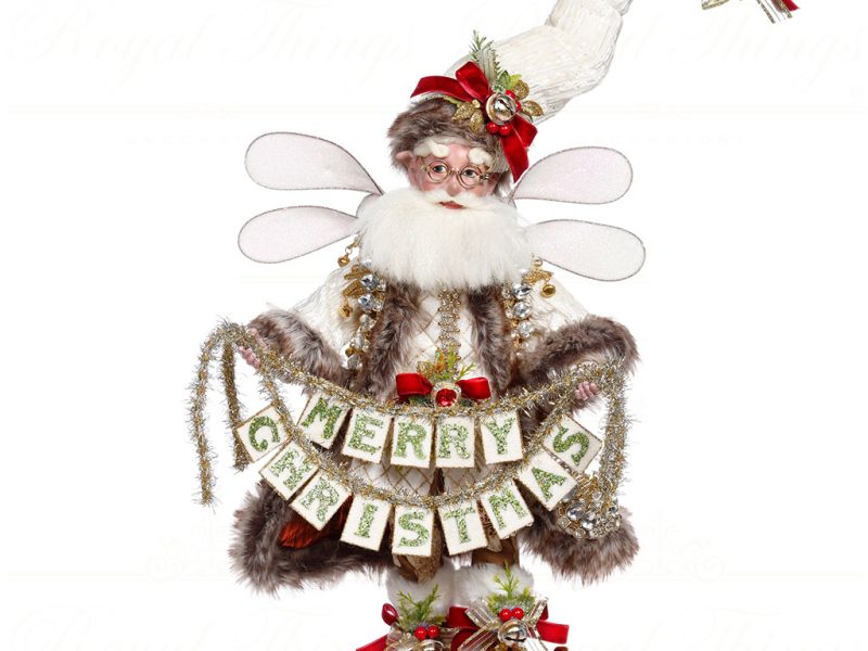 Mr 51 16496 Mark Roberts Christmas Dolls Medium Merry Christmas Santa Fairy Doll White Brown Green