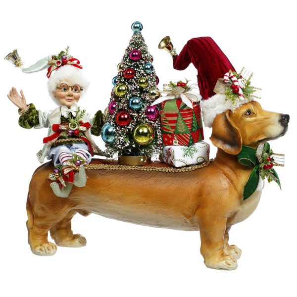 Mr 51 58464 Mark Roberts Christmas Decorative Items Nothing But Hound Dog Elf Tabletop Brown Red