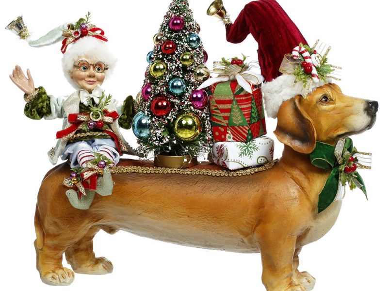 Mr 51 58464 Mark Roberts Christmas Decorative Items Nothing But Hound Dog Elf Tabletop Brown Red
