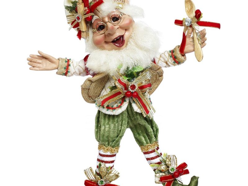 Mr 51 58538 Mark Roberts Christmas Dolls Small Kitchen Helper Elf Doll Green Red