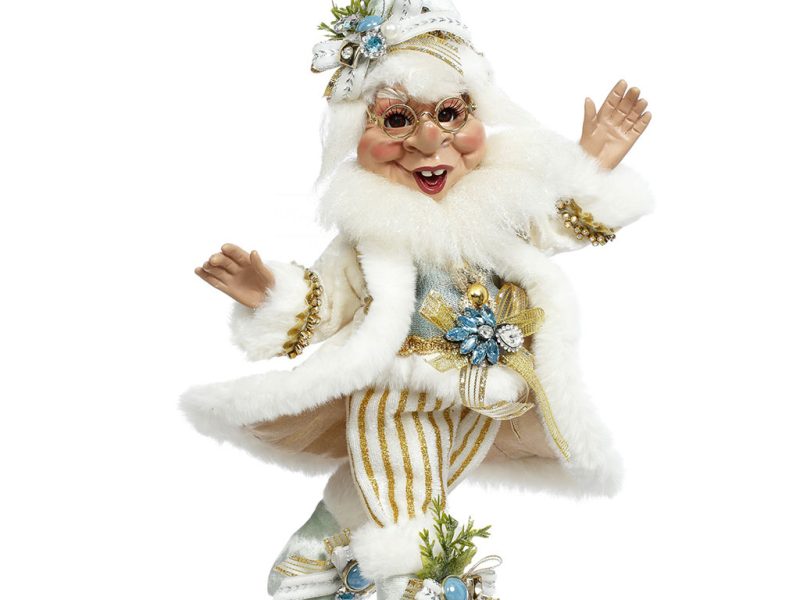 Mr 51 58546 Mark Roberts Christmas Dolls Small Let It Snow Elf Doll White Blue