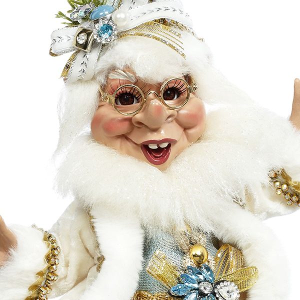 Mr 51 58546 Mark Roberts Christmas Dolls Small Let It Snow Elf Doll White Blue Closeup