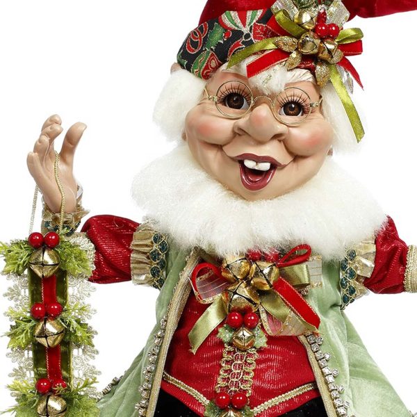 Mr 51 58560 Mark Roberts Christmas Dolls Medium Mingle Jingle Elf Doll Red Green Closeup