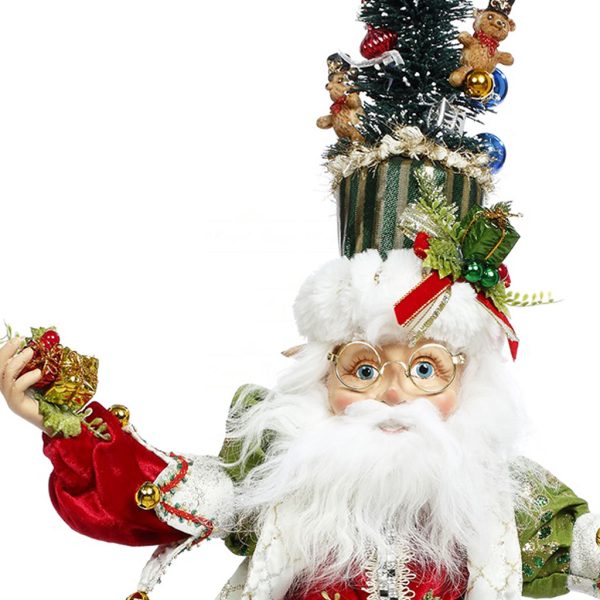 Mr 51 58624 Mark Roberts Christmas Dolls Medium Christmas Tree Santa Elf Doll Green Red Closeup