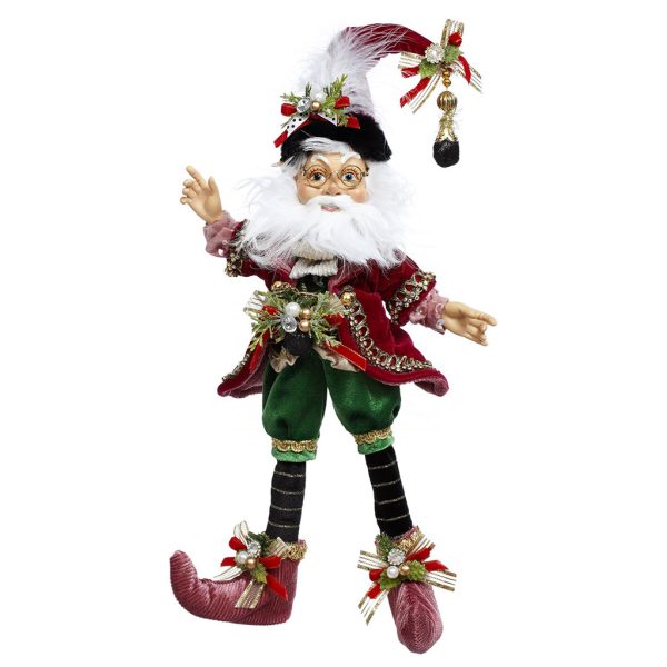 Mr 51 58628 Mark Roberts Christmas Dolls Small Coal Stocking Santa Elf Doll Burgundy Green