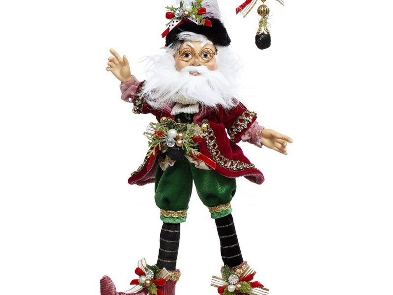 Mr 51 58628 Mark Roberts Christmas Dolls Small Coal Stocking Santa Elf Doll Burgundy Green