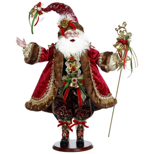 Mr 51 58640 Mark Roberts Christmas Dolls Christmas Bells Santa Doll Burgundy Brown