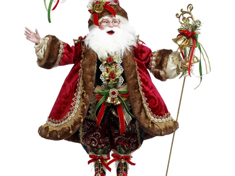 Mr 51 58640 Mark Roberts Christmas Dolls Christmas Bells Santa Doll Burgundy Brown