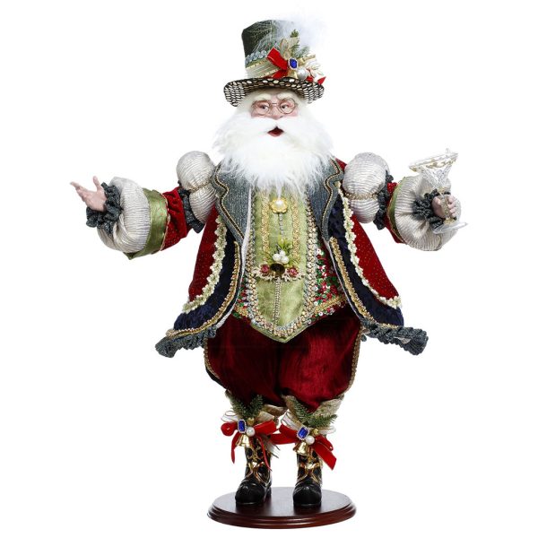 Mr 51 58644 Mark Roberts Christmas Dolls Cheers Santa Doll Green Burgundy