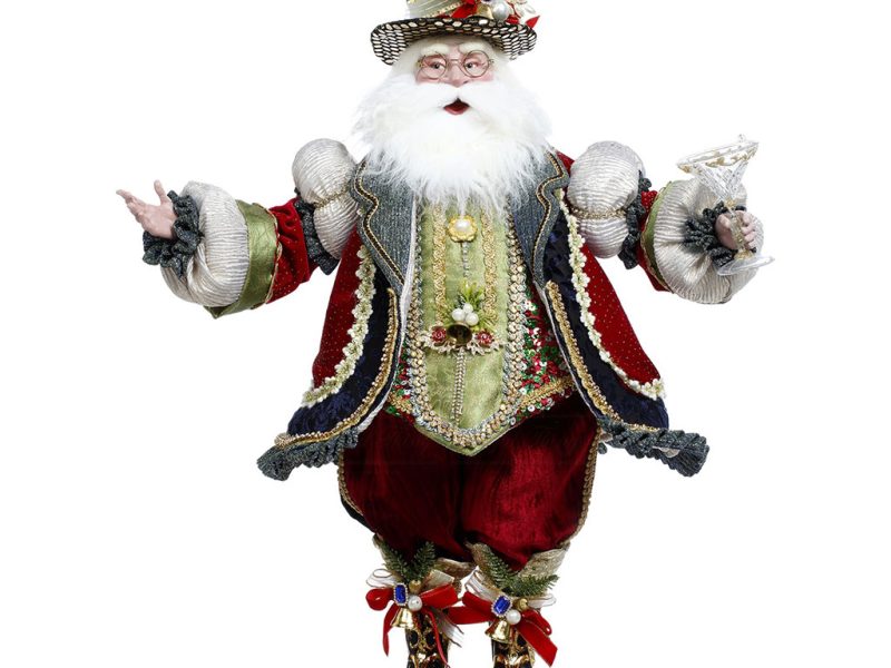 Mr 51 58644 Mark Roberts Christmas Dolls Cheers Santa Doll Green Burgundy
