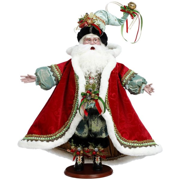 Mr 51 58646 Mark Roberts Christmas Dolls Yuletide Santa Doll Green Red White