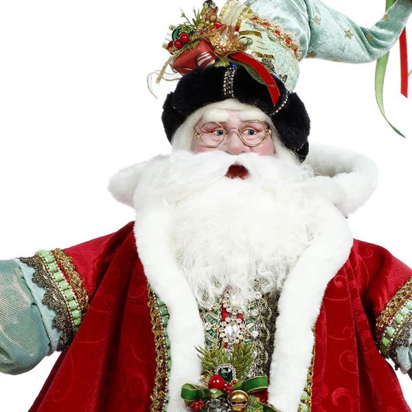 Mr 51 58646 Mark Roberts Christmas Dolls Yuletide Santa Doll Green Red White Closeup