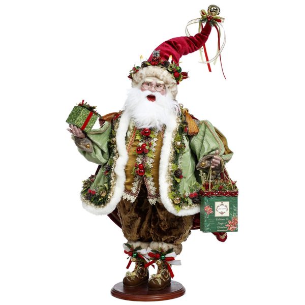 Mr 51 58648 Mark Roberts Christmas Dolls Kris Kringle Santa Doll Green Burgundy