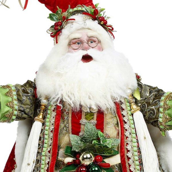 Mr 51 58664 Mark Roberts Christmas Dolls Holly Ivy Santa Doll Green Red Closeup