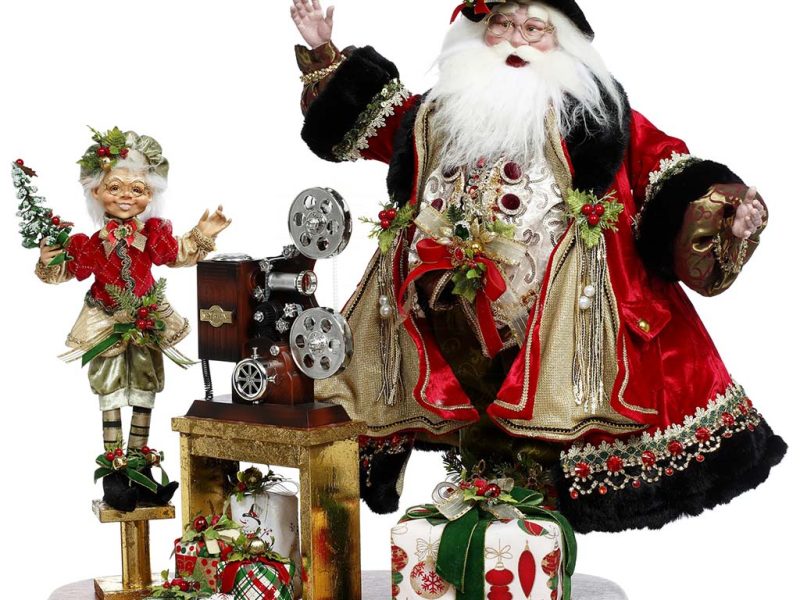 Mr 51 58668 Mark Roberts Christmas Dolls Xmas Carol Santa Scene Doll Red Black