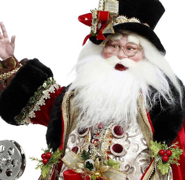 Mr 51 58668 Mark Roberts Christmas Dolls Xmas Carol Santa Scene Doll Red Black Closeup 1